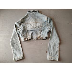 (XS) Dollhouse "You Are Beautiful" Women's Crop Denim Button Jacket Great Cond.